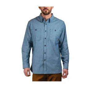 Walls Leroy Mid-weight Brushed Flannel Work Shirt YL995  - Blue