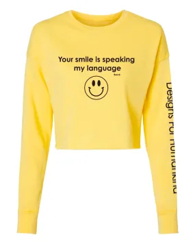 Women’s Your Smile Graphic Crop Crew Mid-Weight Fleece