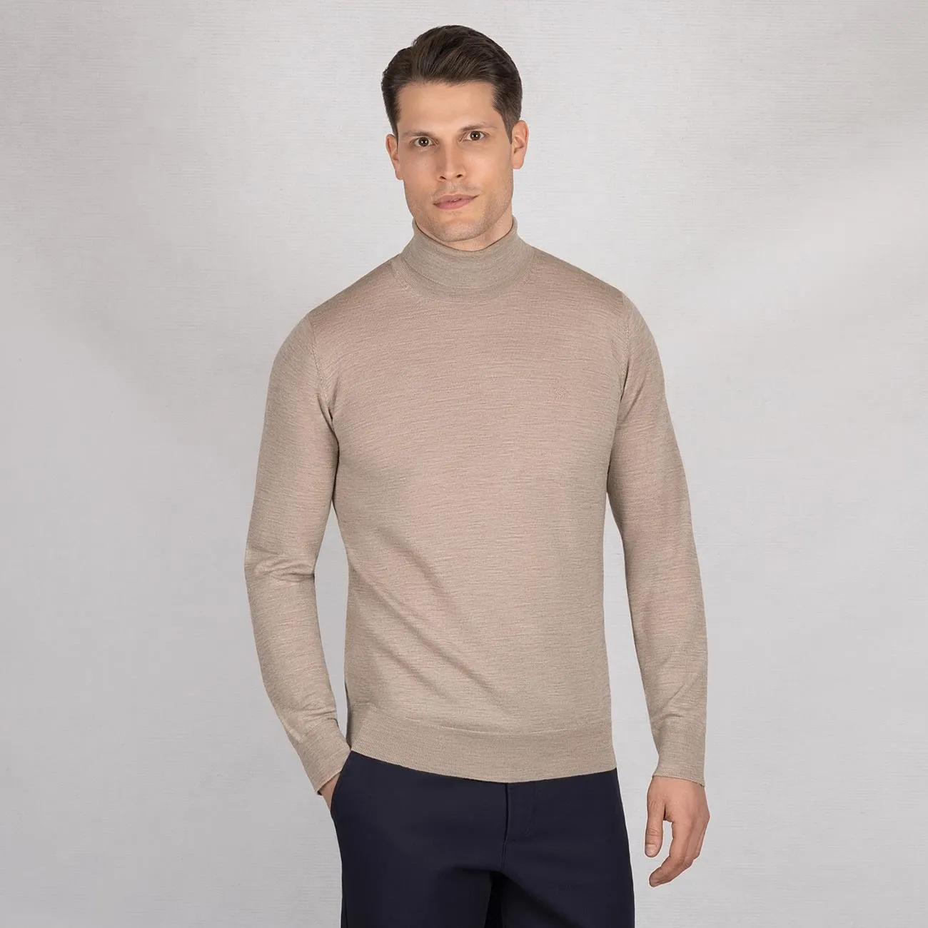 Wool Pullover Light Turtleneck Men