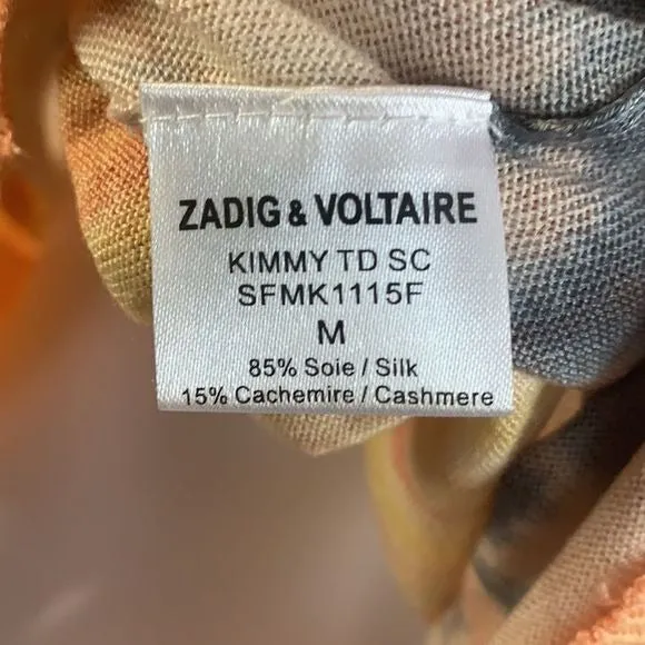 Zadig& Voltaire NWT tie dye raw edge sweater