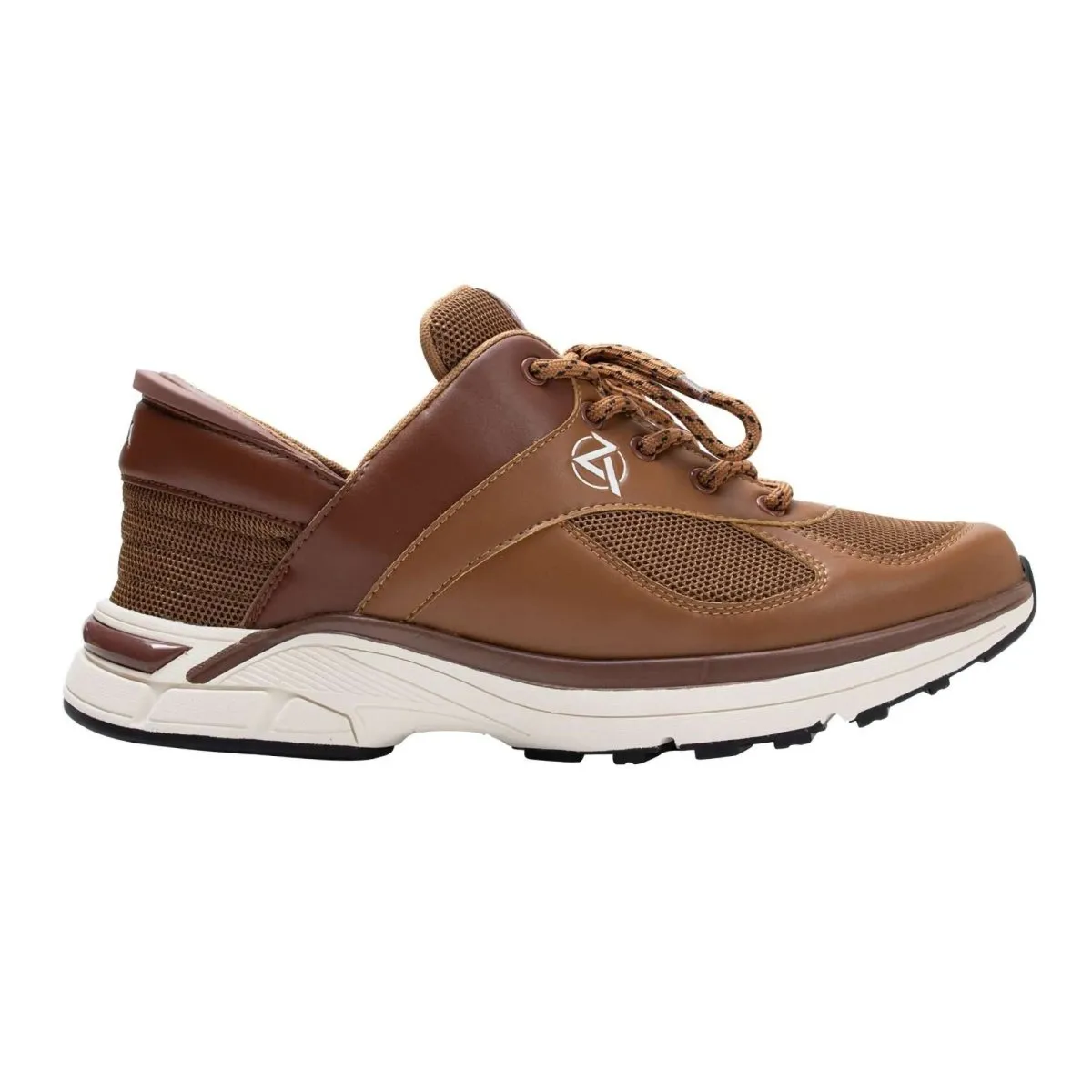 Zeba Men's Brown Leather and Mesh Slip On